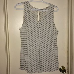 Black and white striped dressy tank